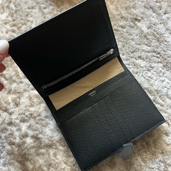 Hermes Bearn Compact Wallet black with palladium hardware - Orig. $2450 plus tax - Picture 6 of 7